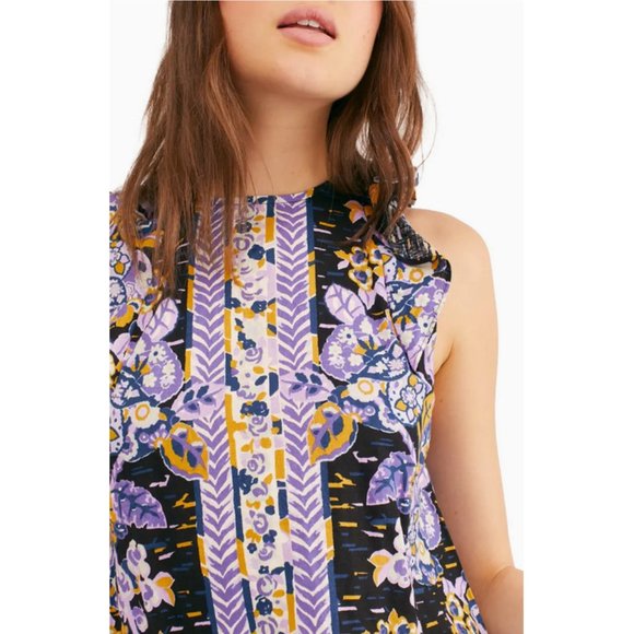 NWT Free People Linen Blend Summer in Tulem Tunic w/Tiered Hem & Ruffled Sleeves - Picture 5 of 5